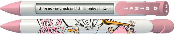 PERSONALIZED Baby Girl Stork Pen