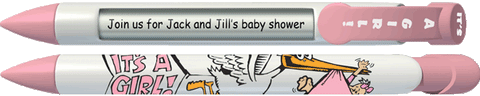 PERSONALIZED Baby Girl Stork Pen