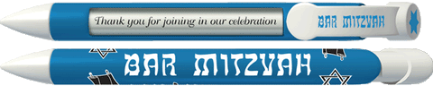 PERSONALIZED Bar Mitzvah Blue & White Pen