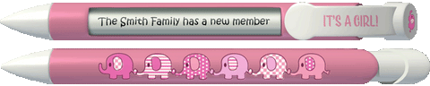 PERSONALIZED Baby Girl Elephant Pen