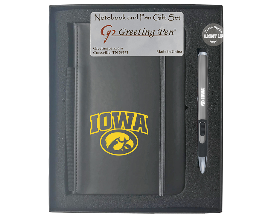 Iowa: University of Iowa Large Notebook Light Up Gift Set