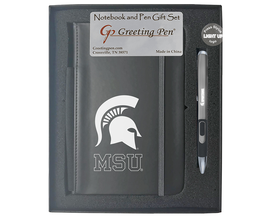 Michigan State University Large Notebook Light Up Gift Set