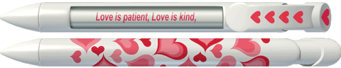 Red and White Hearts Pen