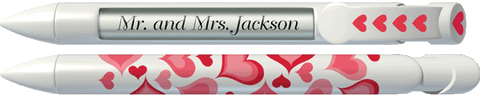 PERSONALIZED Red and White Hearts Pen